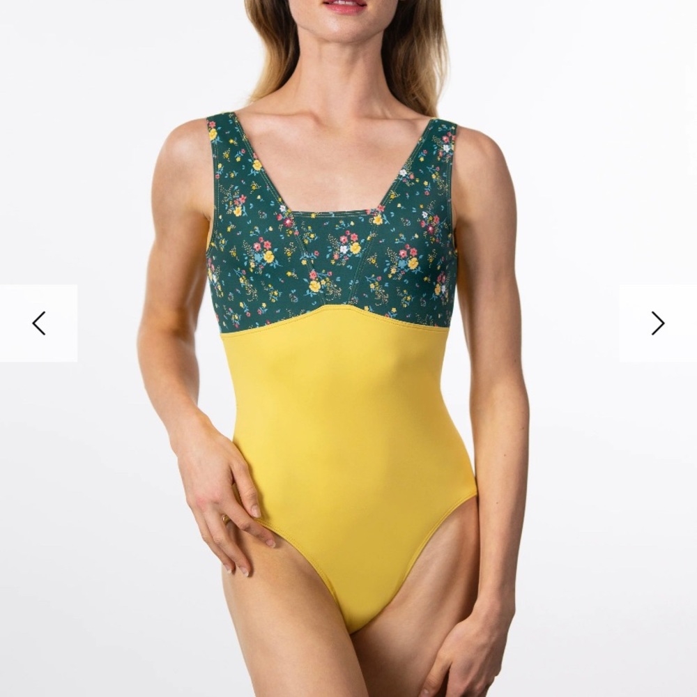 Floral yellow Suffolk leotard